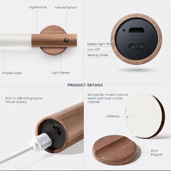 LED Wood Night Light Magnetic USB Lamp For Home