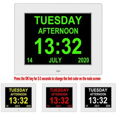 8 inch LCD Calendar Dementia Digital Alarm Clock